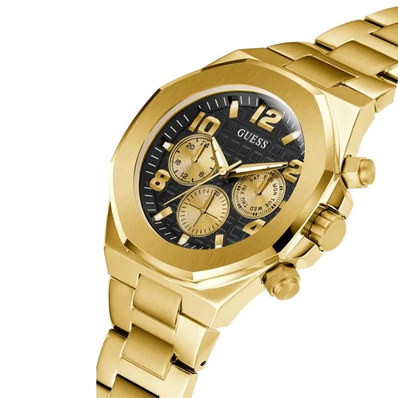 Guess Empire Black Dial Gold Men’s Watch | GW0489G2